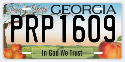 GA license plate PRP1609