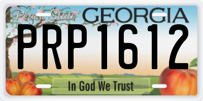 GA license plate PRP1612