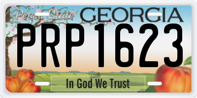 GA license plate PRP1623