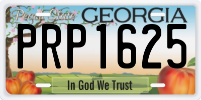 GA license plate PRP1625