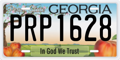 GA license plate PRP1628