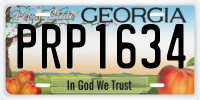 GA license plate PRP1634
