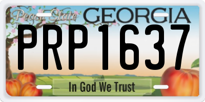 GA license plate PRP1637