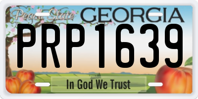 GA license plate PRP1639