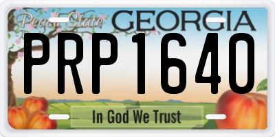 GA license plate PRP1640