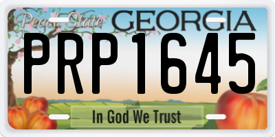 GA license plate PRP1645