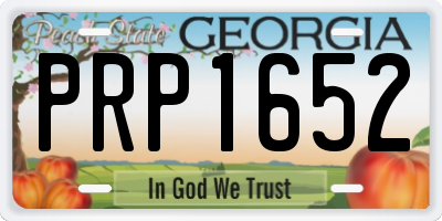 GA license plate PRP1652