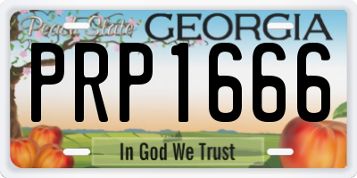 GA license plate PRP1666