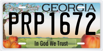 GA license plate PRP1672