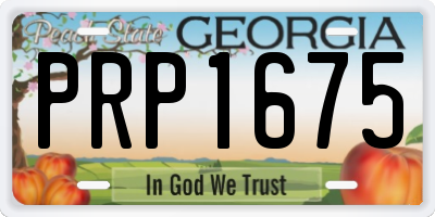 GA license plate PRP1675