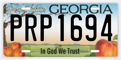 GA license plate PRP1694