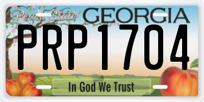 GA license plate PRP1704