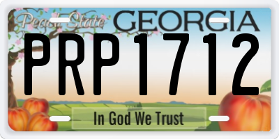 GA license plate PRP1712