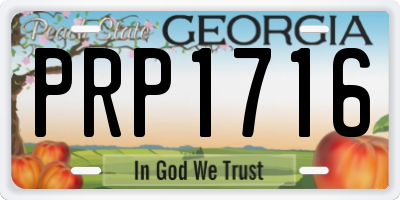 GA license plate PRP1716
