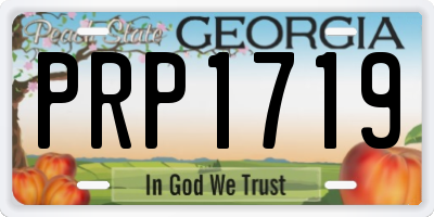 GA license plate PRP1719