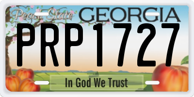 GA license plate PRP1727