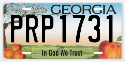 GA license plate PRP1731