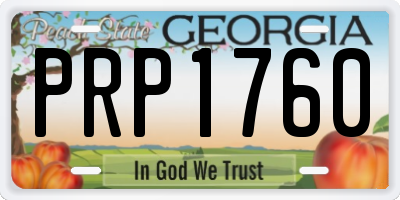 GA license plate PRP1760