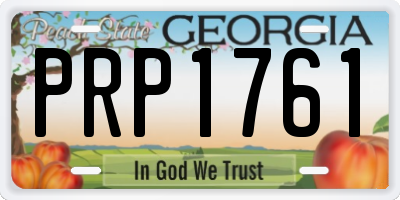GA license plate PRP1761