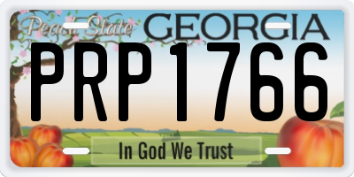 GA license plate PRP1766