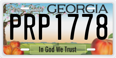 GA license plate PRP1778