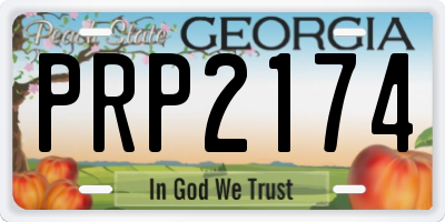 GA license plate PRP2174
