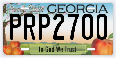 GA license plate PRP2700