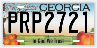 GA license plate PRP2721