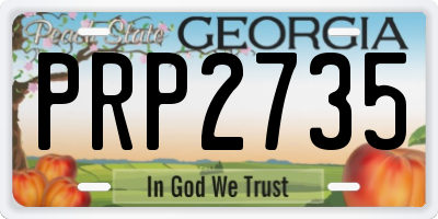 GA license plate PRP2735