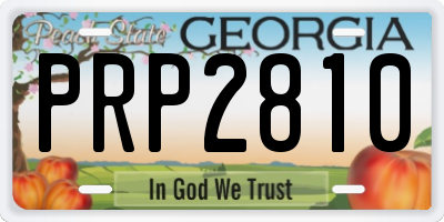 GA license plate PRP2810