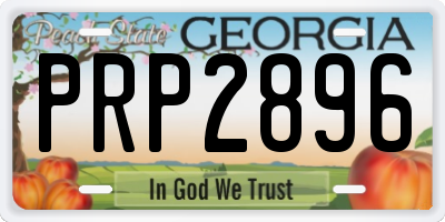 GA license plate PRP2896