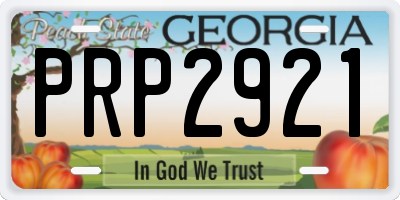 GA license plate PRP2921