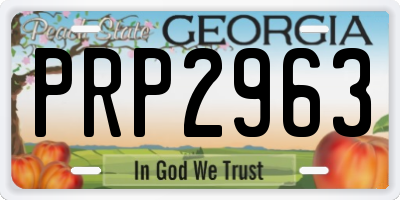 GA license plate PRP2963