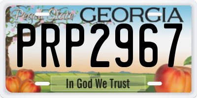 GA license plate PRP2967