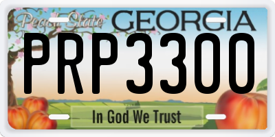GA license plate PRP3300