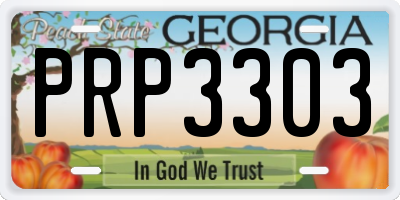 GA license plate PRP3303