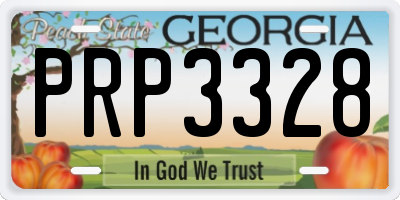 GA license plate PRP3328