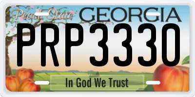 GA license plate PRP3330