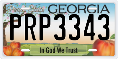 GA license plate PRP3343