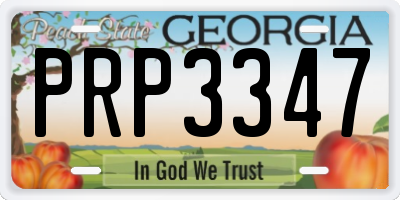 GA license plate PRP3347