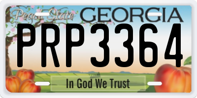 GA license plate PRP3364