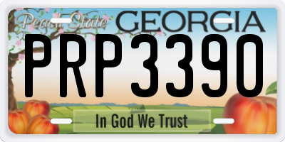 GA license plate PRP3390