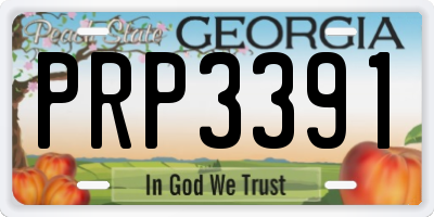 GA license plate PRP3391