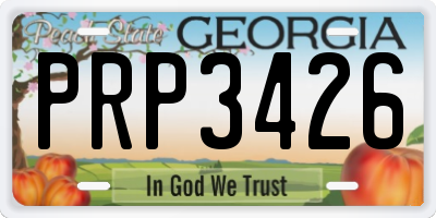 GA license plate PRP3426