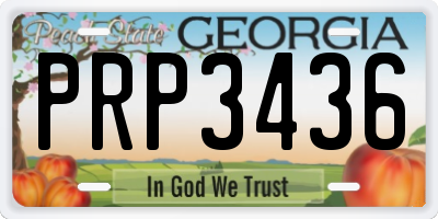GA license plate PRP3436