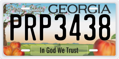 GA license plate PRP3438