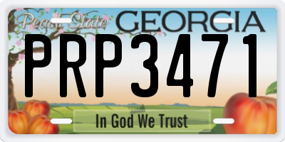 GA license plate PRP3471