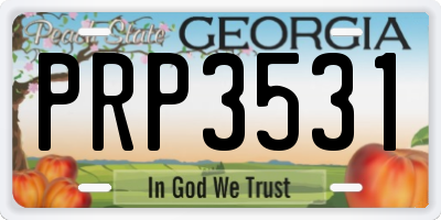 GA license plate PRP3531
