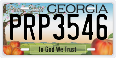 GA license plate PRP3546