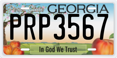 GA license plate PRP3567
